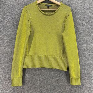 Banana Republic Sweater Pullover Women L Large Green Knit Long Sleeve Crew Neck